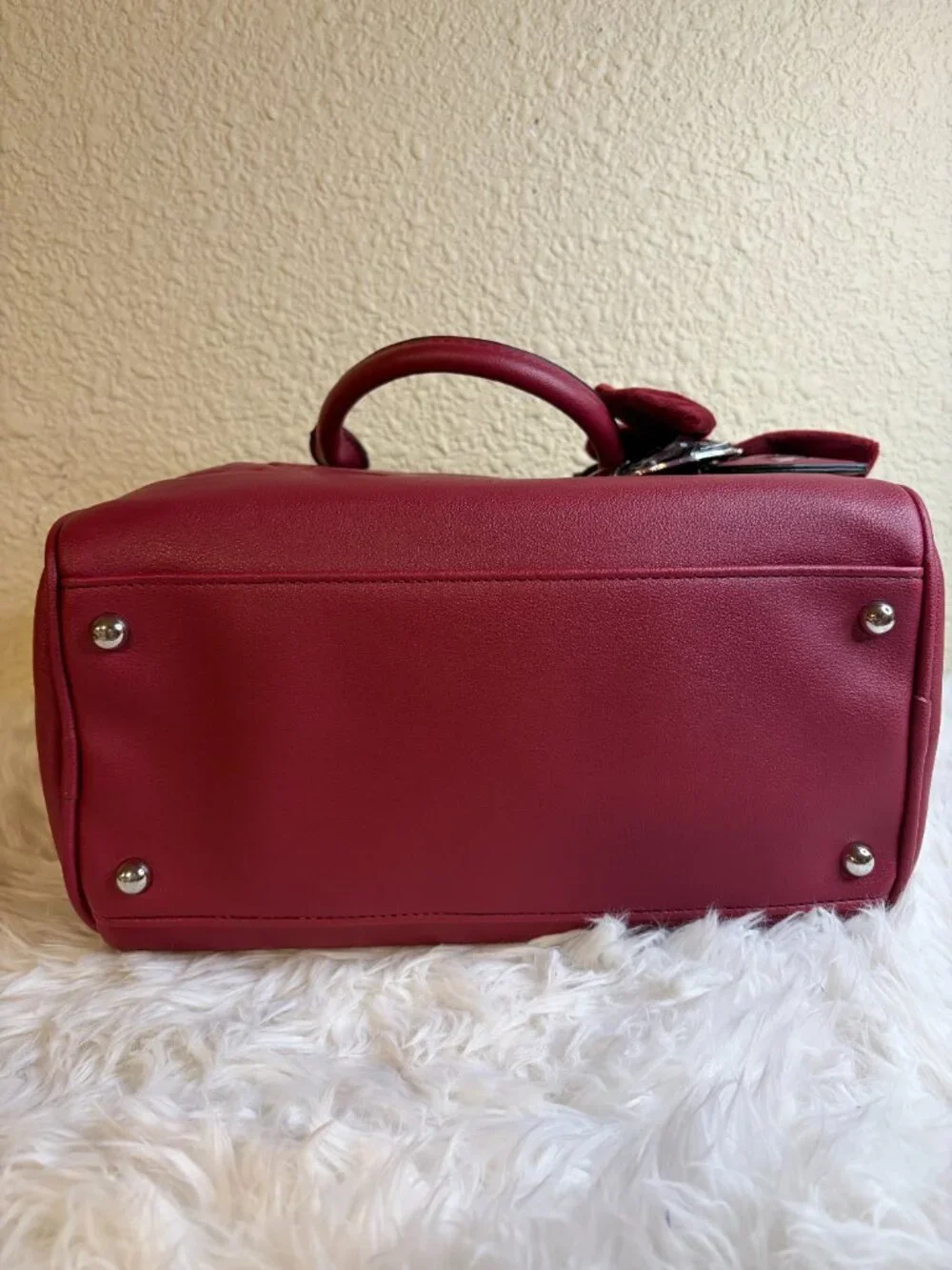 Juicy Couture Halloween Sew Fa-Boo-Lous Cranberry Satchel Bow Bag NWT